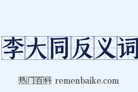 李大同反义词是什么意思的图片